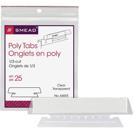 SMEAD Tab, Folder, Hang, Poly, 1/3, Cl Pk SMD64615